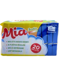 mia la dupla 20 pinze stendi bucato in plastica - made in italy - colorate: tuttocasashop.live: prodotti per bucato e tessuti