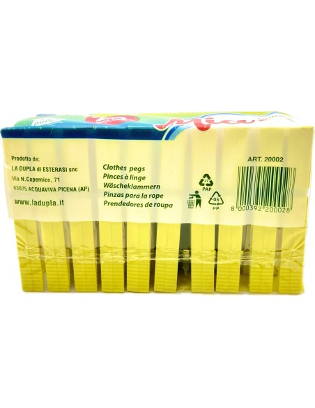 mia la dupla 20 pinze stendi bucato in plastica - made in italy - colorate: tuttocasashop.live: prodotti per bucato e tessuti