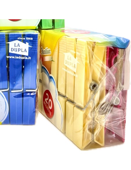 mia la dupla 20 pinze stendi bucato in plastica - made in italy - colorate: tuttocasashop.live: prodotti per bucato e tessuti