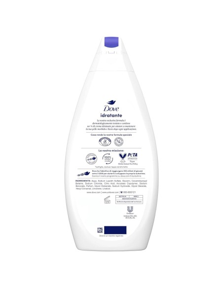 dove bagnodoccia - 750ml - idratante - per una pelle morbida e liscia: tuttocasashop.live: igiene e cura della persona