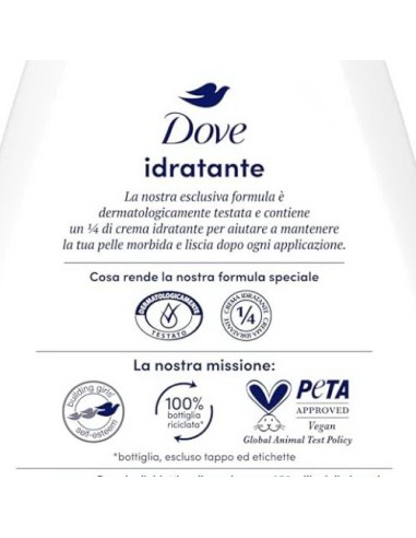 dove bagnodoccia - 750ml - idratante - per una pelle morbida e liscia: tuttocasashop.live: igiene e cura della persona