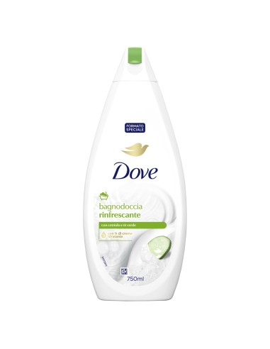 dove bagnodoccia - 750ml - rinfrescante - con cetriolo e te' verde: tuttocasashop.live: igiene e cura della persona