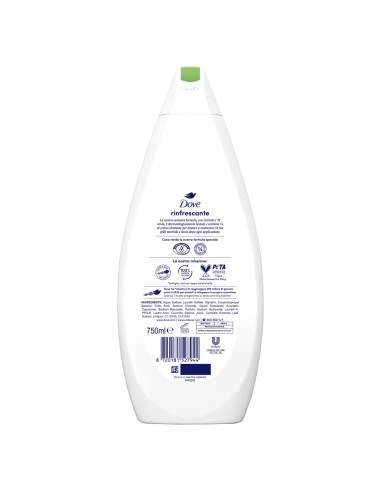 dove bagnodoccia - 750ml - rinfrescante - con cetriolo e te' verde: tuttocasashop.live: igiene e cura della persona