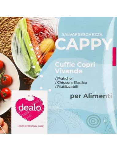 dealo cappy 50 cuffie copri vivande estendibili da 10 a 25 cm - per alimenti: tuttocasashop.live: carta & monouso