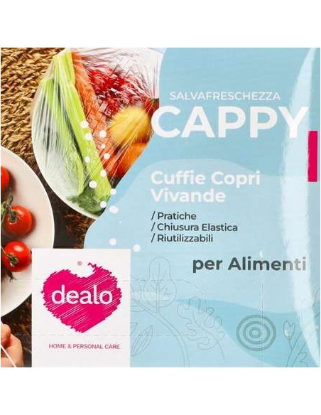 dealo cappy 50 cuffie copri vivande estendibili da 10 a 25 cm - per alimenti: tuttocasashop.live: carta & monouso