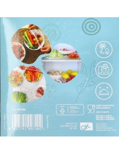 dealo cappy 50 cuffie copri vivande estendibili da 10 a 25 cm - per alimenti: tuttocasashop.live: carta & monouso