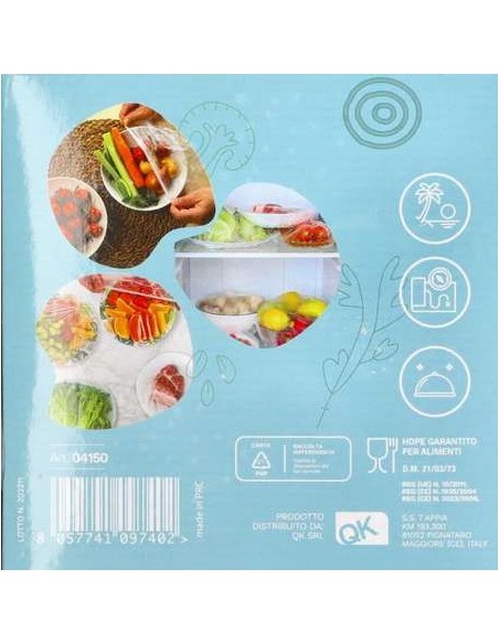 dealo cappy 50 cuffie copri vivande estendibili da 10 a 25 cm - per alimenti: tuttocasashop.live: carta & monouso