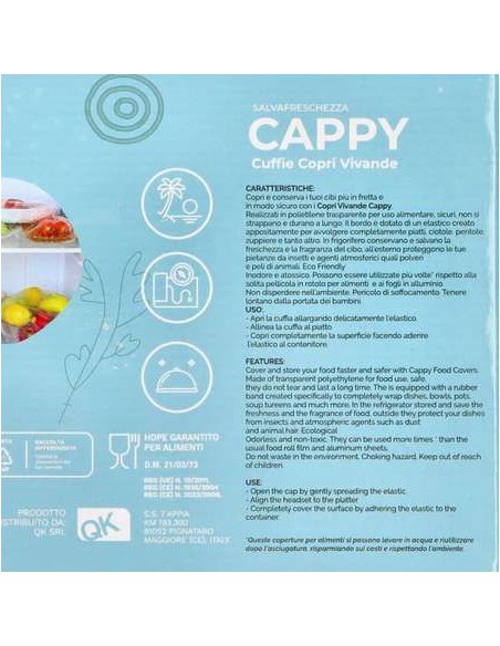 dealo cappy 50 cuffie copri vivande estendibili da 10 a 25 cm - per alimenti: tuttocasashop.live: carta & monouso