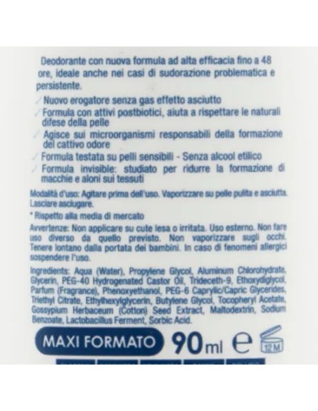sauber deo care deodorante vapo effetto spray - 90ml - pelli sensibili: tuttocasashop.live: igiene e cura della persona