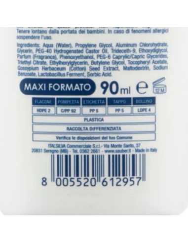 sauber deo care deodorante vapo effetto spray - 90ml - pelli sensibili: tuttocasashop.live: igiene e cura della persona