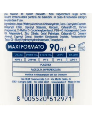 sauber deo care deodorante vapo - 90ml - deoactive invisible - 72h: tuttocasashop.live: igiene e cura della persona