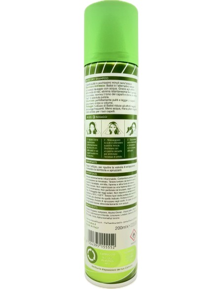 batist shampoo secco - dry shampoo - 200ml -in soli 3 minuti senz'acqua: tuttocasashop.live: igiene e cura della persona