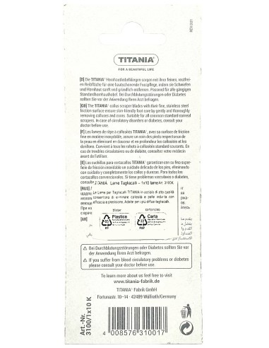 titania 10 lame ricambio per tagliacalli - made in germany: tuttocasashop.live: igiene e cura della persona