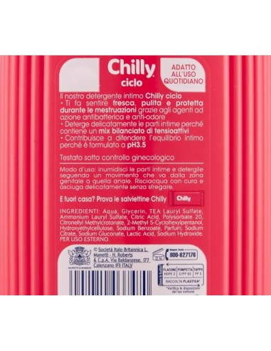 chilly detergente intimo 200ml - ciclo - igienizzante e riequilibrante: tuttocasashop.live: igiene e cura della persona