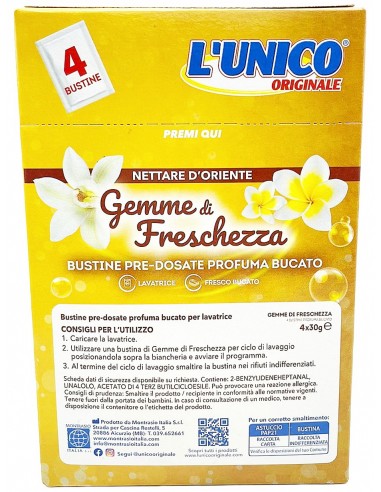 l'unico gemme di freschezza - 4 bustine profuma bucato - nettare d'oriente: tuttocasashop.live: prodotti per bucato e tessuti