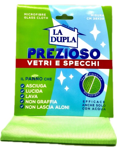 la dupla prezioso panno vetri e specchi - 38x38 cm: tuttocasashop.live: pulizia e cura della casa