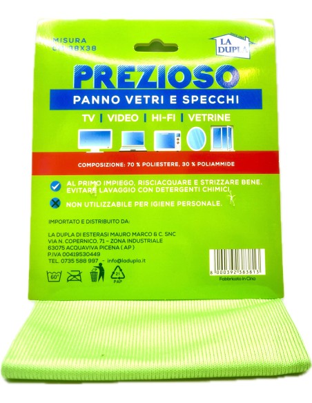 la dupla prezioso panno vetri e specchi - 38x38 cm: tuttocasashop.live: pulizia e cura della casa
