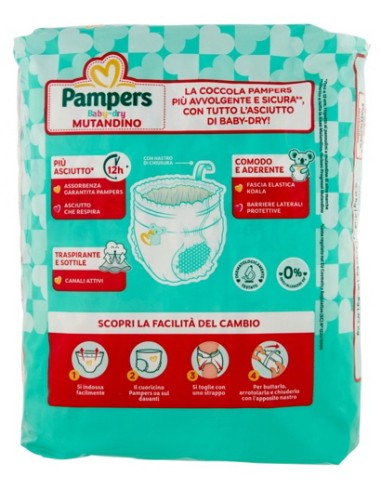 pampers baby dry mutandino - taglia 4 maxi 6-15kg - 16 pezzi: tuttocasashop.live: igiene e cura della persona