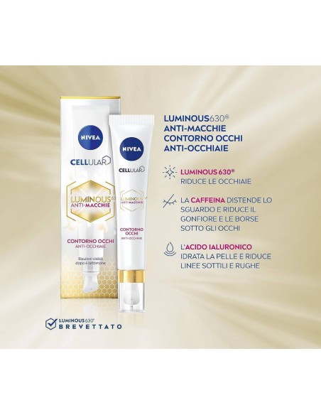 nivea cellular luminous 630 anti macchie crema contorno occhi 15ml: tuttocasashop.live: igiene e cura della persona