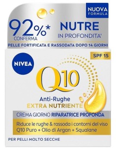 nivea q10 anti-rughe extra nutriente crema giorno riparatrice - 50ml: tuttocasashop.live: igiene e cura della persona