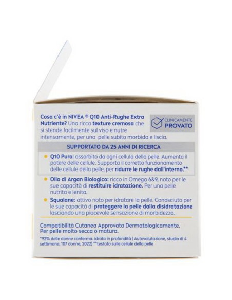 nivea q10 anti-rughe extra nutriente crema giorno riparatrice - 50ml: tuttocasashop.live: igiene e cura della persona