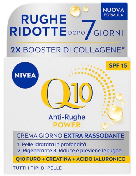 nivea q10 anti-rughe power - crema giorno extra rassodante - 50ml - spf15: tuttocasashop.live: igiene e cura della persona