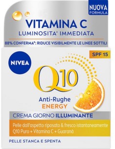 nivea q10 anti-rughe energy - crema giorno illuminante - 50ml - spf15: tuttocasashop.live: igiene e cura della persona