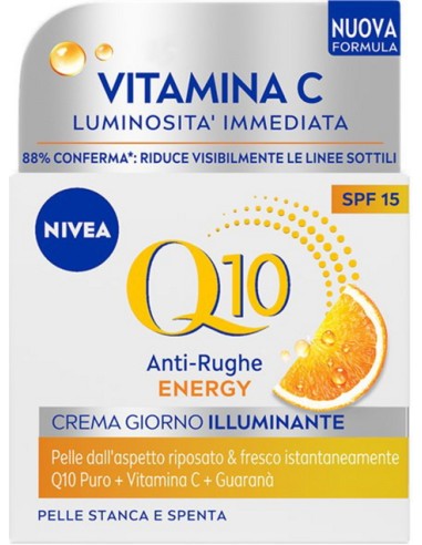 nivea q10 anti-rughe energy - crema giorno illuminante - 50ml - spf15: tuttocasashop.live: igiene e cura della persona