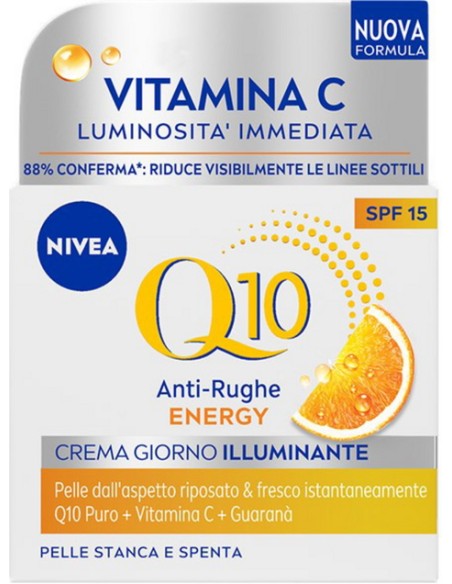 nivea q10 anti-rughe energy - crema giorno illuminante - 50ml - spf15: tuttocasashop.live: igiene e cura della persona