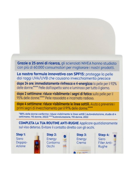nivea q10 anti-rughe energy - crema giorno illuminante - 50ml - spf15: tuttocasashop.live: igiene e cura della persona