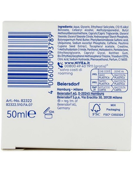 nivea q10 anti-rughe energy - crema giorno illuminante - 50ml - spf15: tuttocasashop.live: igiene e cura della persona