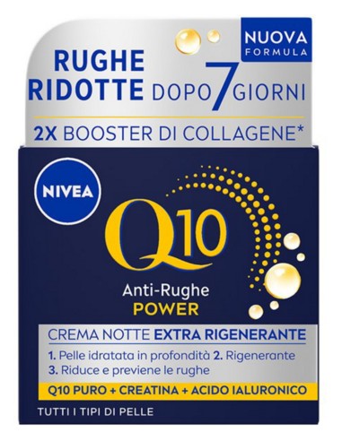 nivea q10 anti-rughe power - crema extra rigenerante - 50ml - notte: tuttocasashop.live: igiene e cura della persona