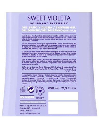 tulipan negro bagnoschiuma - 650ml - sweet violeta - gourmand intensity: tuttocasashop.live: igiene e cura della persona