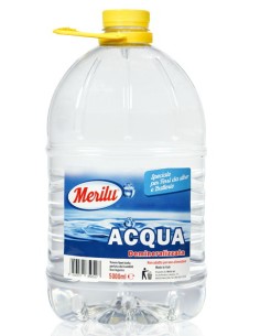 merilu' acqua demineralizzata 5l - per ferri da stiro, caldaie, batterie: tuttocasashop.live: prodotti per bucato e tessuti