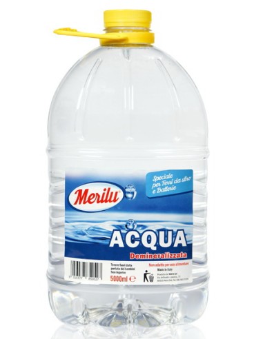 merilu' acqua demineralizzata 5l - per ferri da stiro, caldaie, batterie: tuttocasashop.live: prodotti per bucato e tessuti
