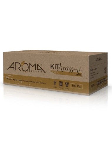 aroma light 100 kit caffe' bicchieri + bustine zucchero + palette imbustate: tuttocasashop.live: altro - bazar