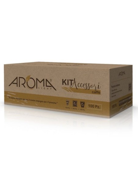 aroma light 100 kit caffe' bicchieri + bustine zucchero + palette imbustate: tuttocasashop.live: altro - bazar