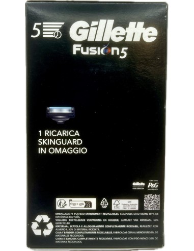 gillette fusion rasoio completo base + ricarica + 1 ricarica skinguard: tuttocasashop.live: igiene e cura della persona