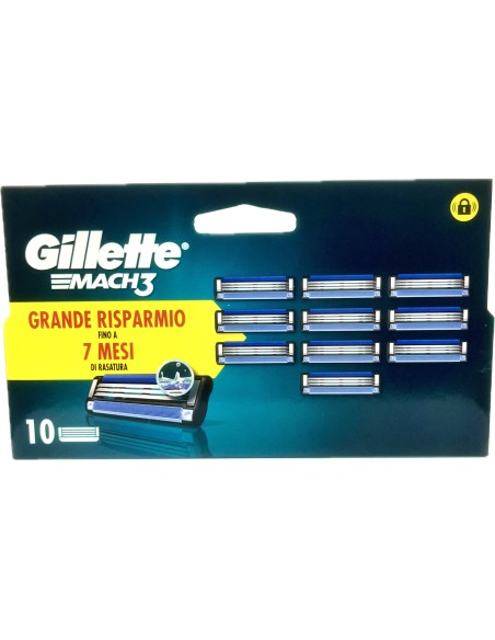 gillette mach3 10 testine ricambio per rasoio mach3: tuttocasashop.live: igiene e cura della persona