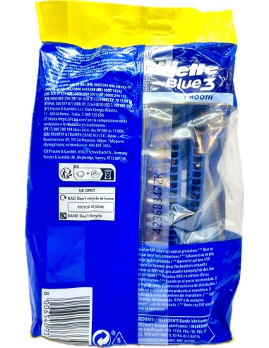 gillette blue 3 rasoi radi & getta trilama - 12 pezzi - smoth: tuttocasashop.live: igiene e cura della persona