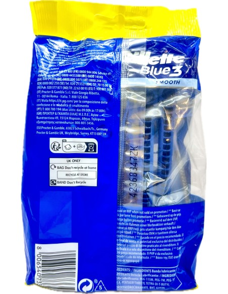 gillette blue 3 rasoi radi & getta trilama - 12 pezzi - smoth: tuttocasashop.live: igiene e cura della persona