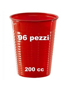 elios 96 bicchieri in plastica monouso - formato 200cc - rossi: tuttocasashop.live: carta & monouso