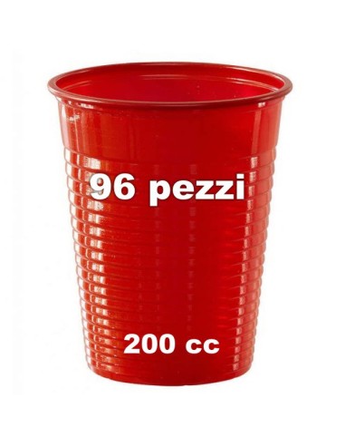elios 96 bicchieri in plastica monouso - formato 200cc - rossi: tuttocasashop.live: carta & monouso