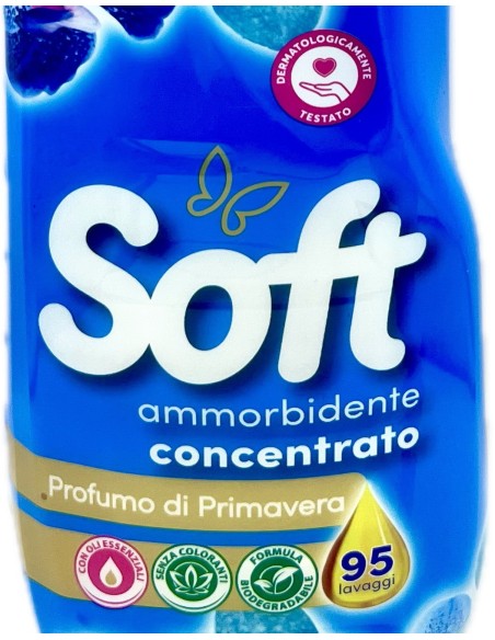 soft ammorbidente concentrato xxl 2 litri - 95 lavaggi profumo di primavera: tuttocasashop.live: prodotti per bucato e tessuti