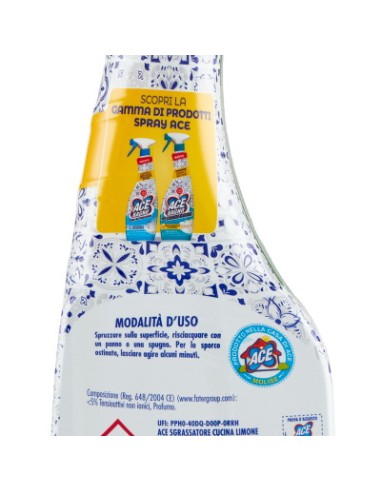 ace sgrassatore cucina spray 600ml - senza candeggina - zero aloni: tuttocasashop.live: pulizia e cura della casa