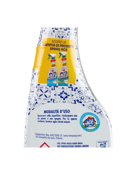 ace sgrassatore cucina spray 600ml - senza candeggina - zero aloni: tuttocasashop.live: pulizia e cura della casa