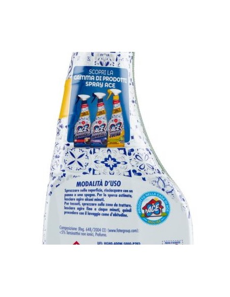 ace sgrassatore universale spray 600ml - senza candeggina - limone bergamott: tuttocasashop.live: pulizia e cura della casa