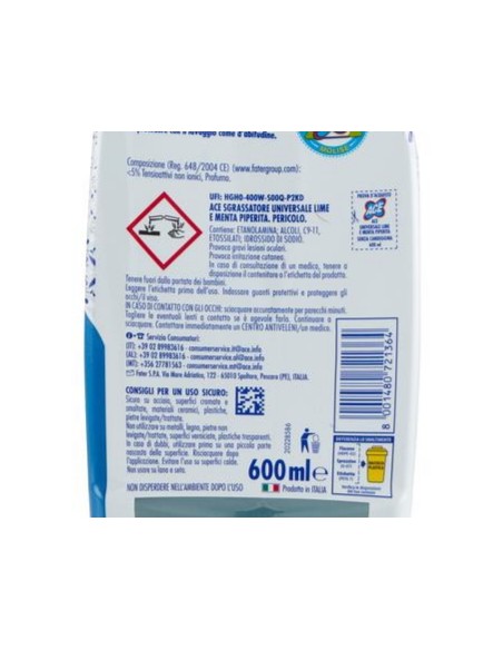 ace sgrassatore universale spray 600ml - senza candeggina - limone bergamott: tuttocasashop.live: pulizia e cura della casa