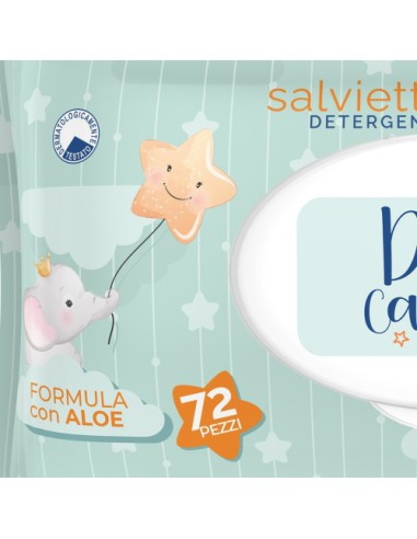 dolci carezze salviettine imbevute - 72 pezzi - apertura pop-up - con aloe: tuttocasashop.live: igiene e cura della persona
