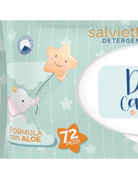 dolci carezze salviettine imbevute - 72 pezzi - apertura pop-up - con aloe: tuttocasashop.live: igiene e cura della persona